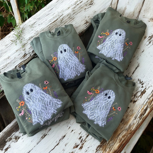Floral Lace Ghost Sweatshirt