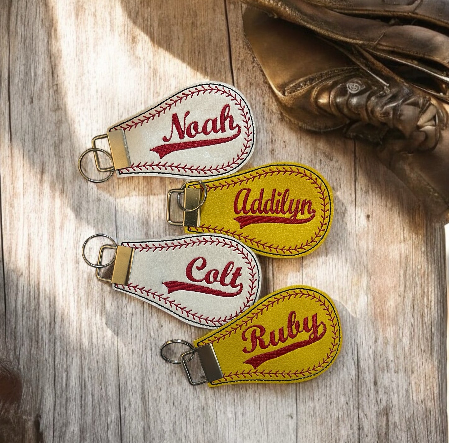 Baseball Softball embroidered bag tags