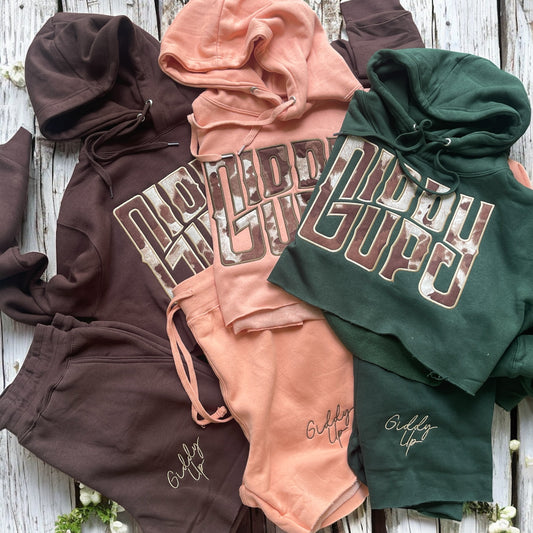 Giddy up cropped sweat sets