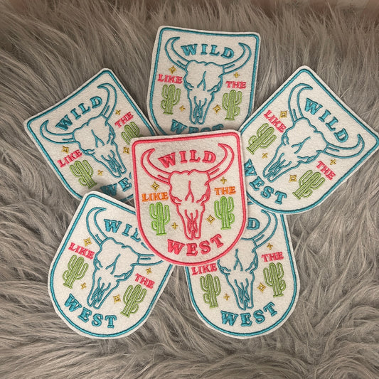 Wild like the West Iron on embroidered patch