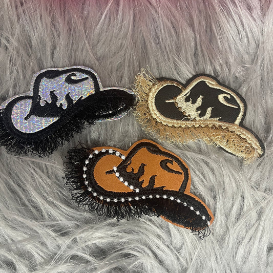 6-20 pack Flame and Fringe Hats faux leather Iron on embroidered patch