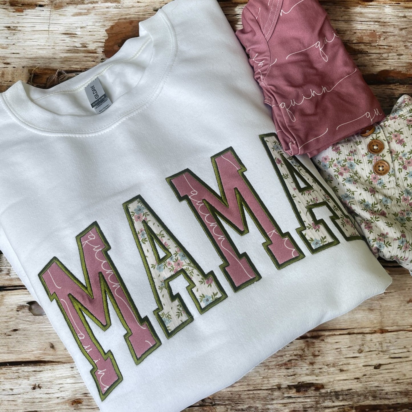 Keepsake Satin Stitched Baby Clothes Mama Sweatshirt