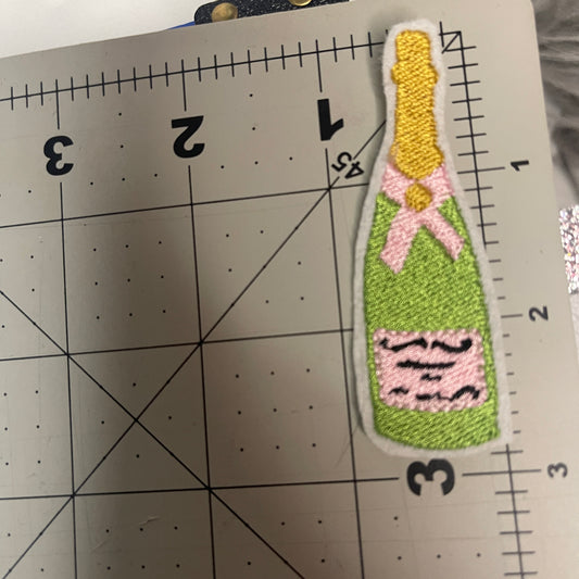 Preppy Champagne Iron on embroidered patch