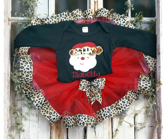 Leopard trimmed Santa Set
