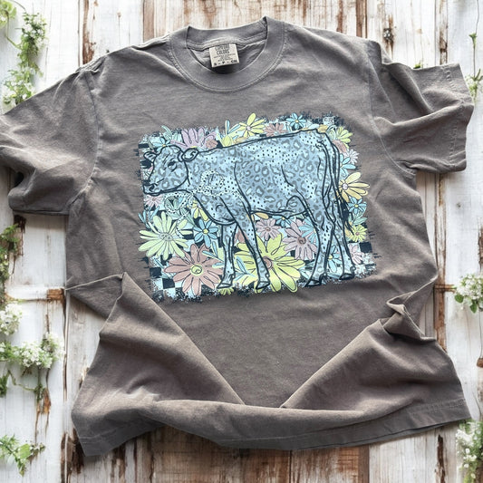 Leopard & Checkered Cow Tee