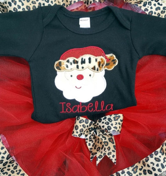 Leopard trimmed Santa Set
