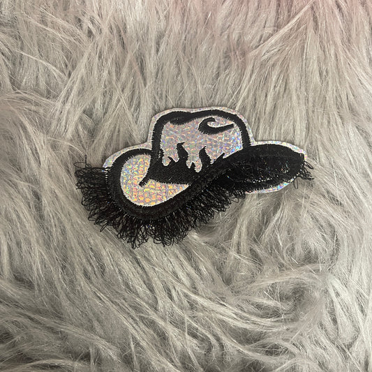 Iradecent faux leather Flame Hat Iron on embroidered patch