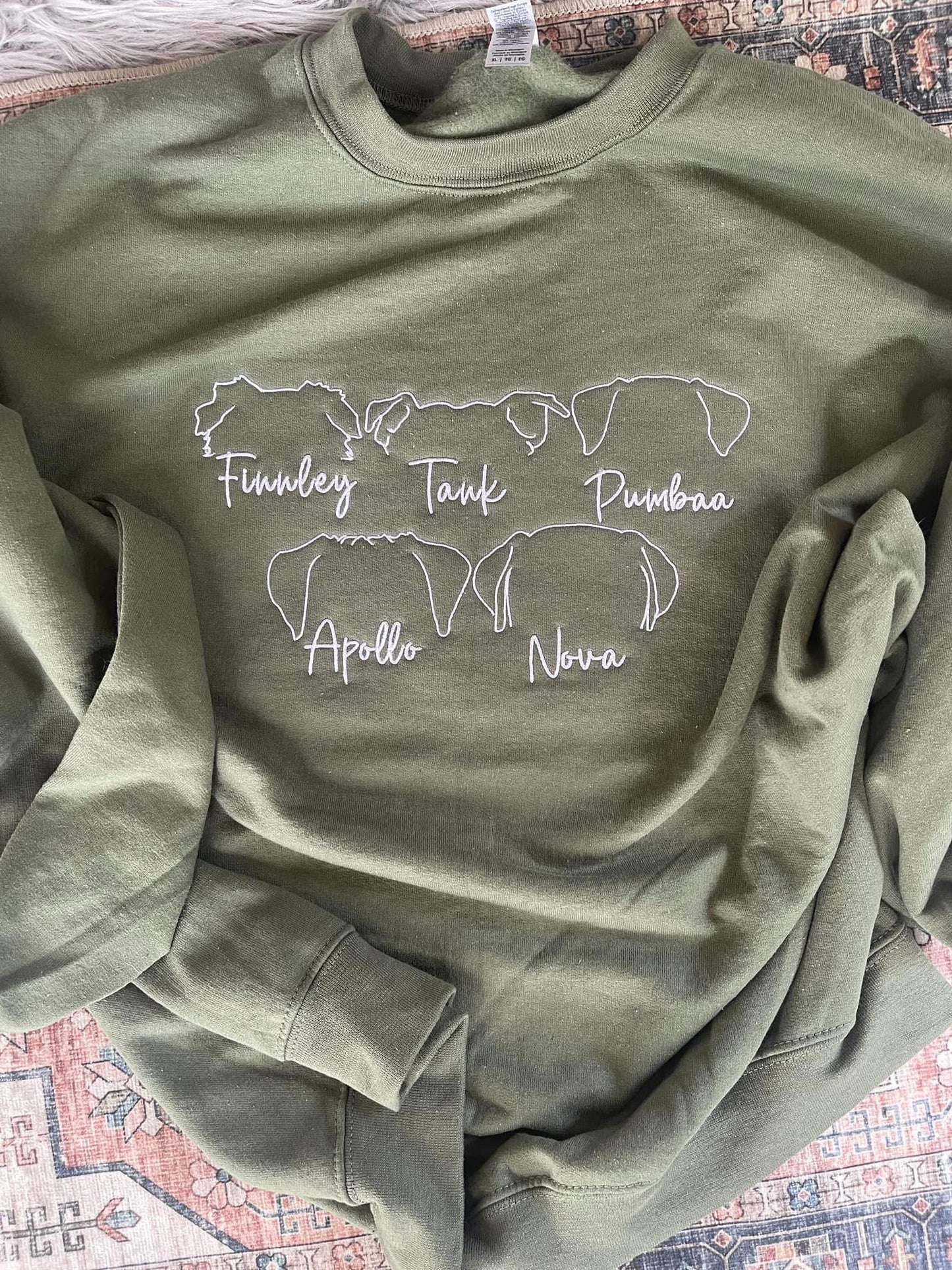 Embroidered dog outline sweatshirt