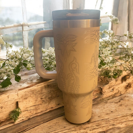 Boot stitch 40oz tumbler