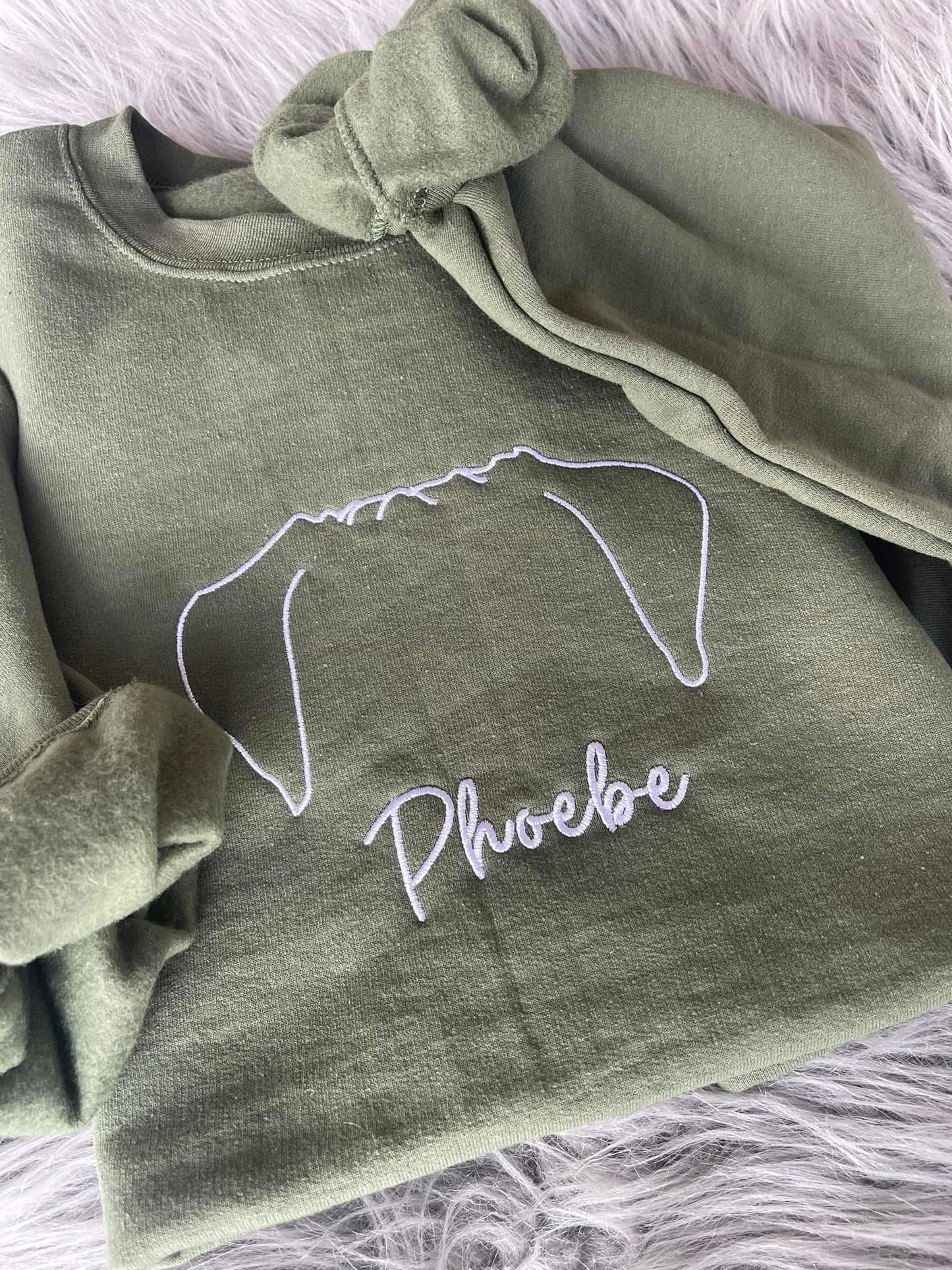 Embroidered dog outline sweatshirt