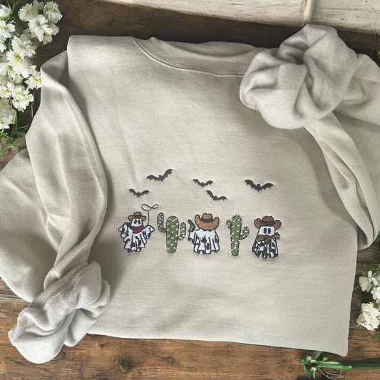 Western ghost embroidered sweatshirt