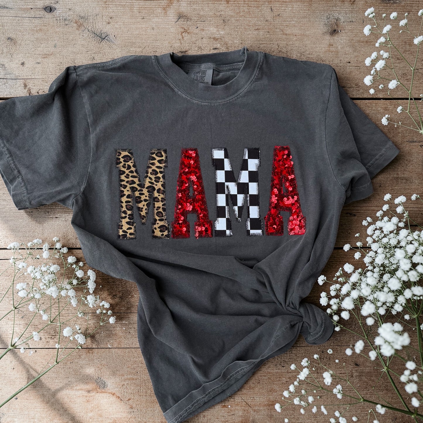 Punchy Sequin Embroidered MAMA tee
