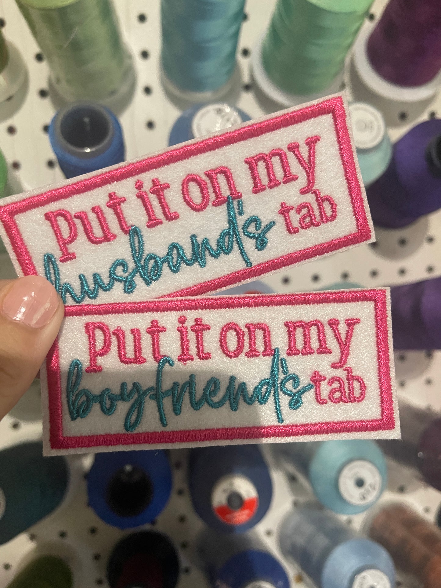 Put it on my Husbands/Boyfriends Tab Iron on patch