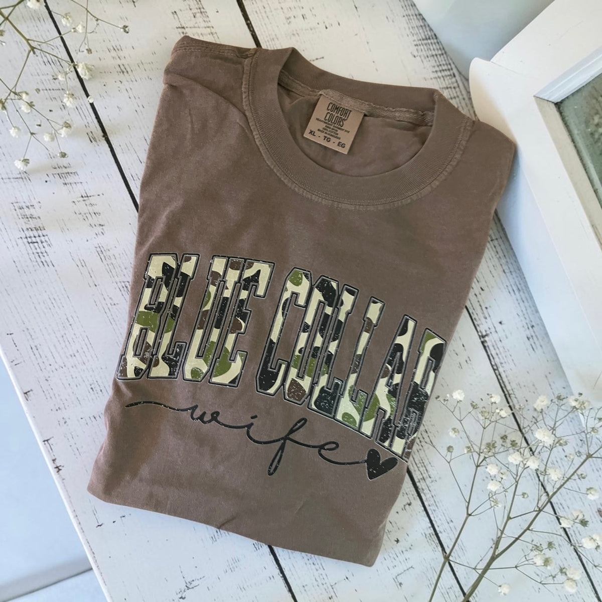 Ready to ship XL blue collar wife tshirt