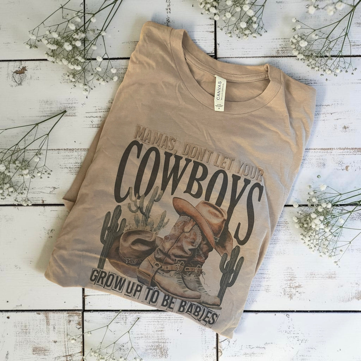 Ready to ship medium mamas don’t let your cowboys tee