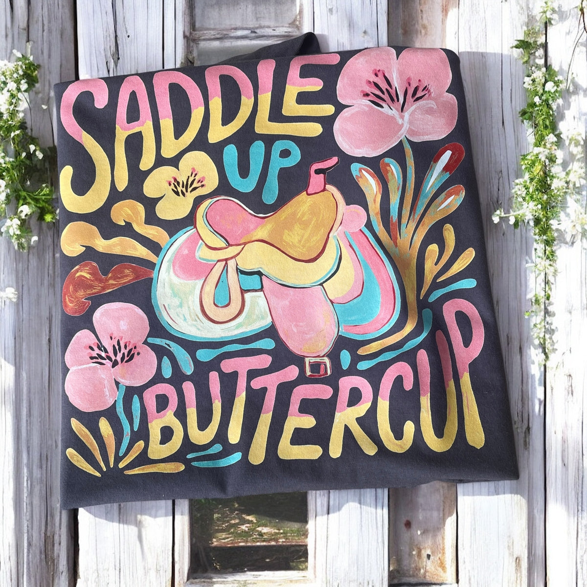 YOUTH Saddle up buttercup Tee