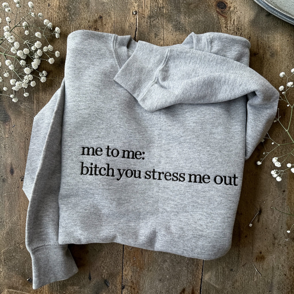 Me to Me embroidered sweatshirt or tee