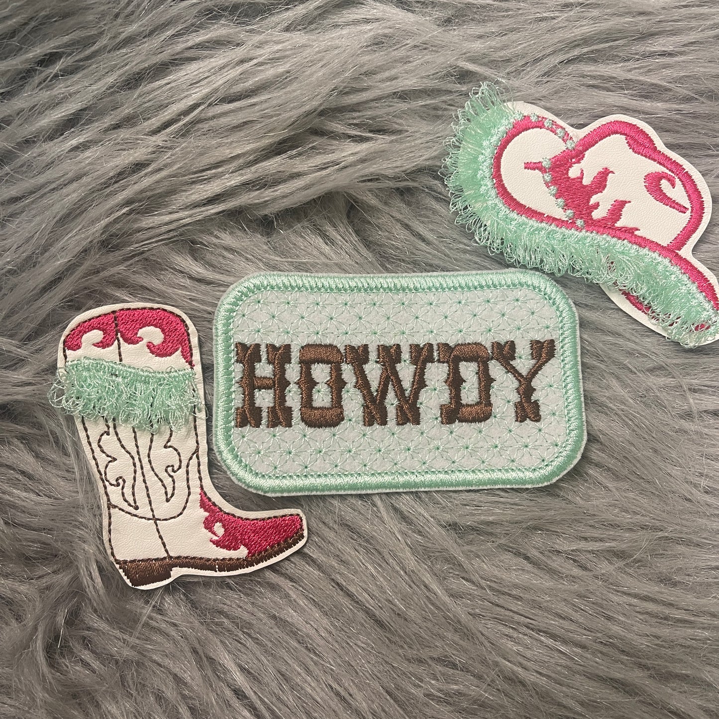 Howdy boots and hats bundle iron on patches