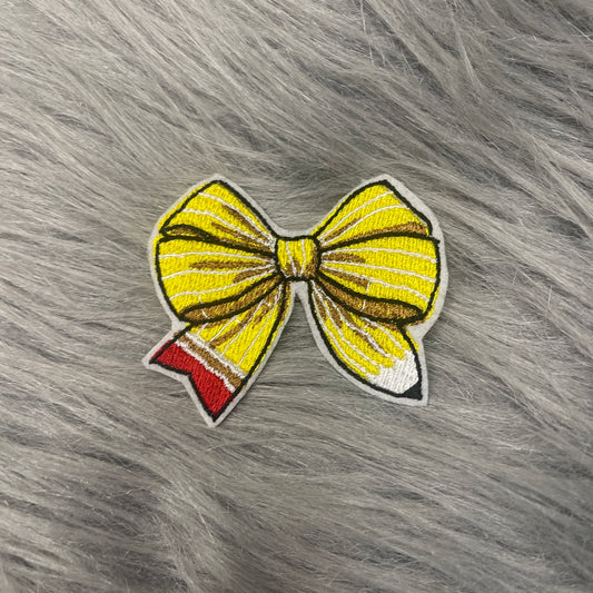 Pencil Bow iron on patch