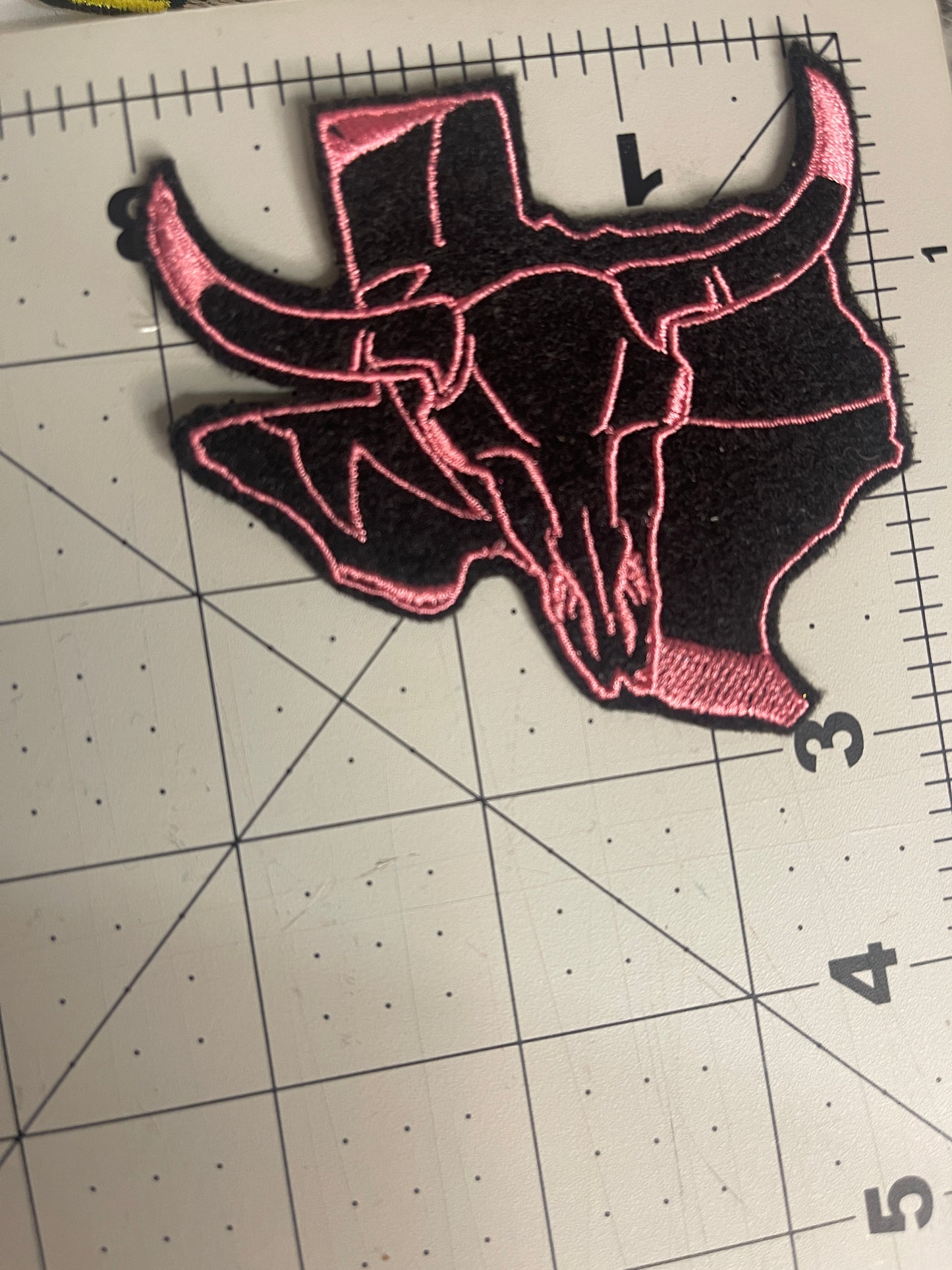 Texas Bull skull Iron on embroidered patch