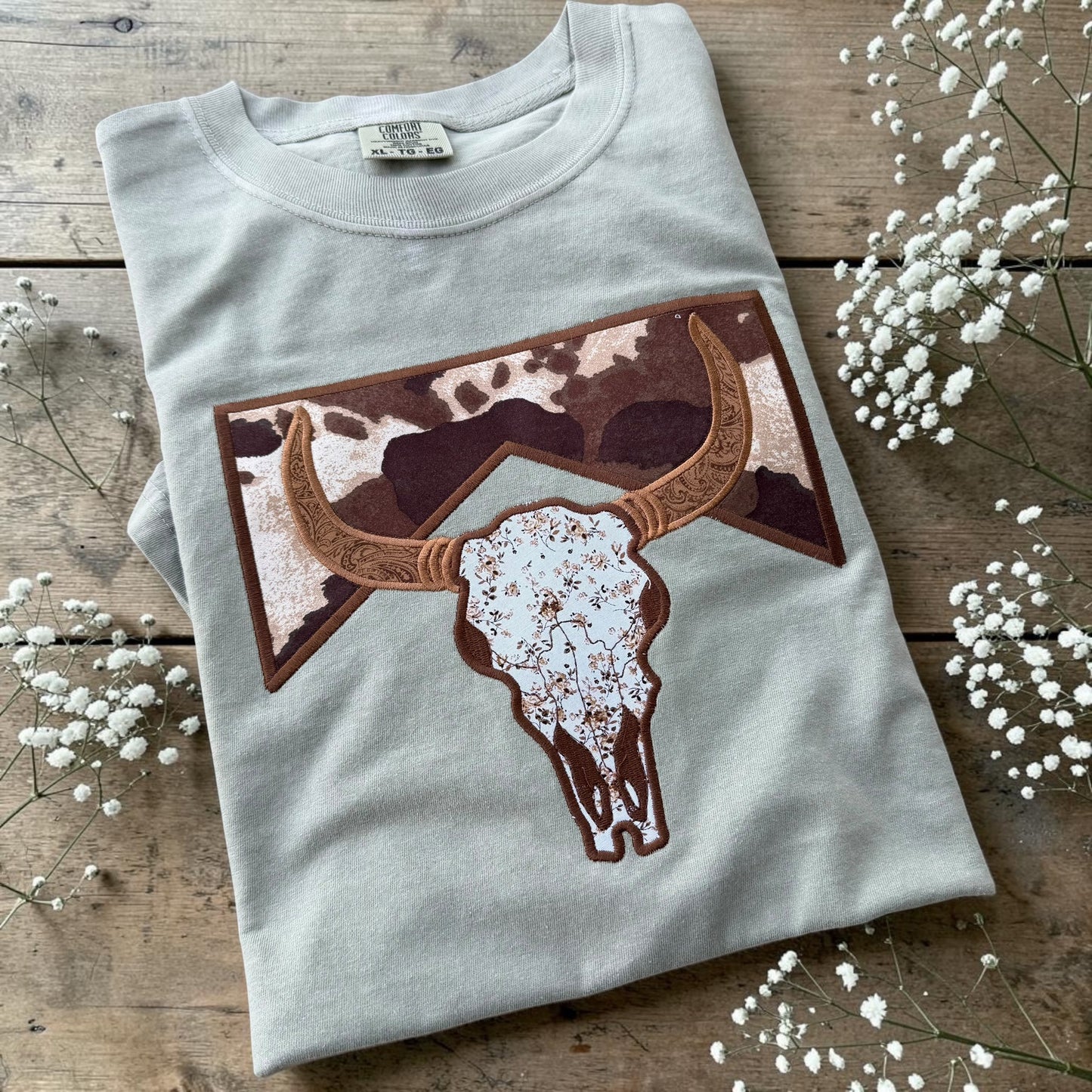 Western bull skull shirt 3
