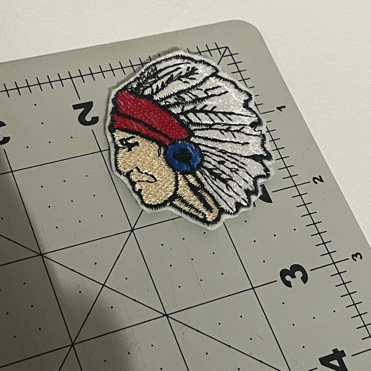 Indian Head 1 Iron on embroidered patch