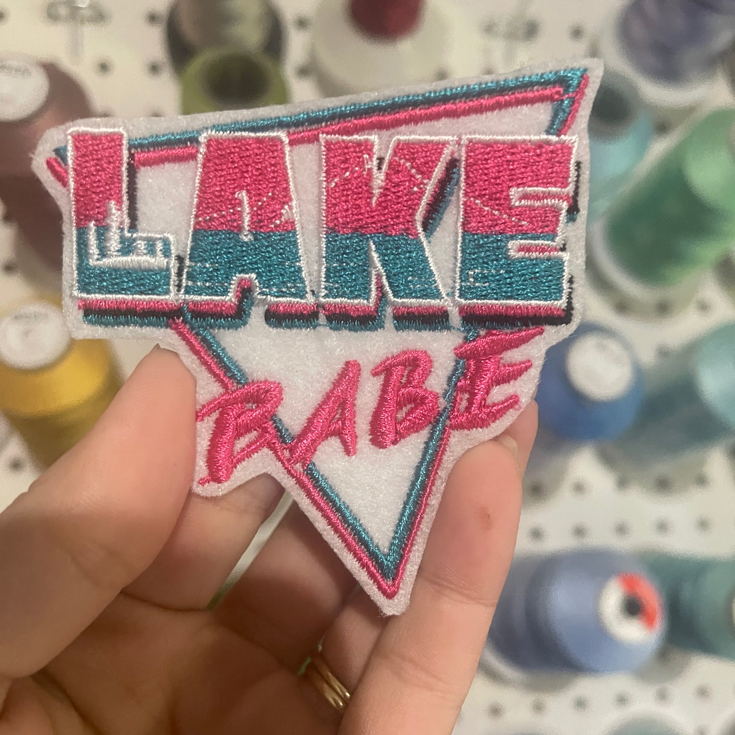 Lake Babe embroidered iron on patch