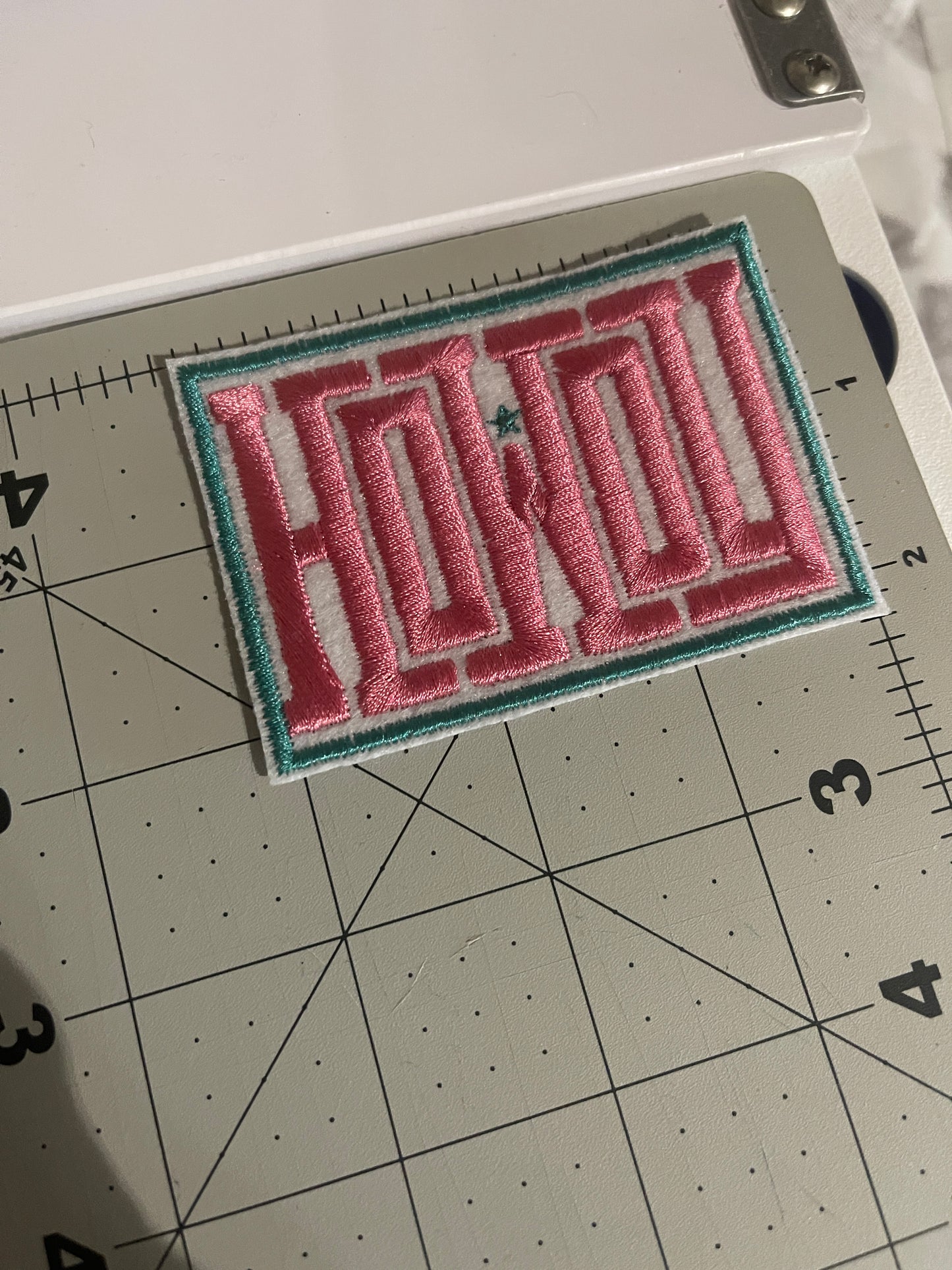 Howdy rectangle Iron on embroidered patch