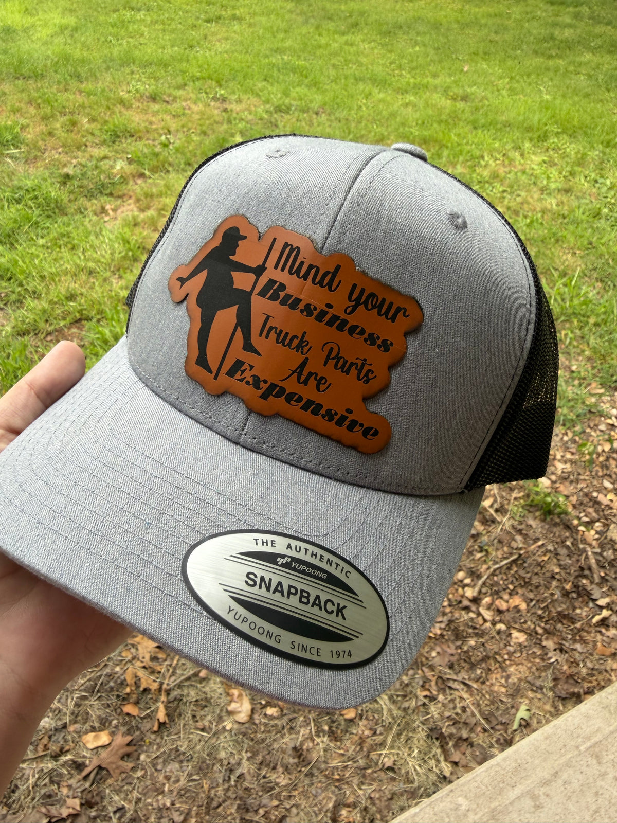 Truck parts snap back hat