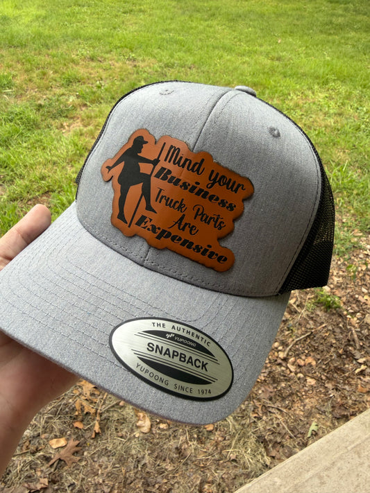 Truck parts snap back hat