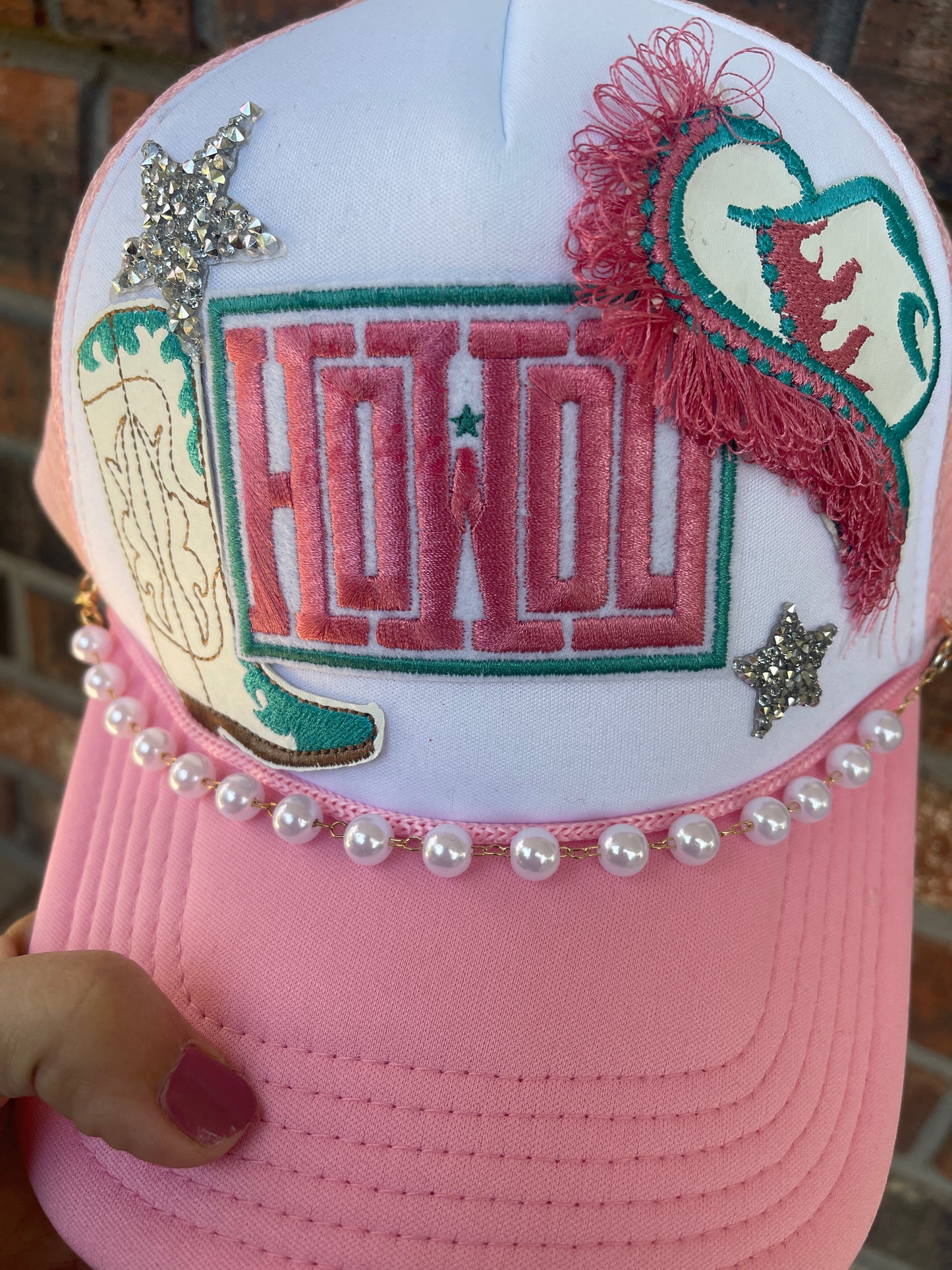Pink and Teal Howdy hat