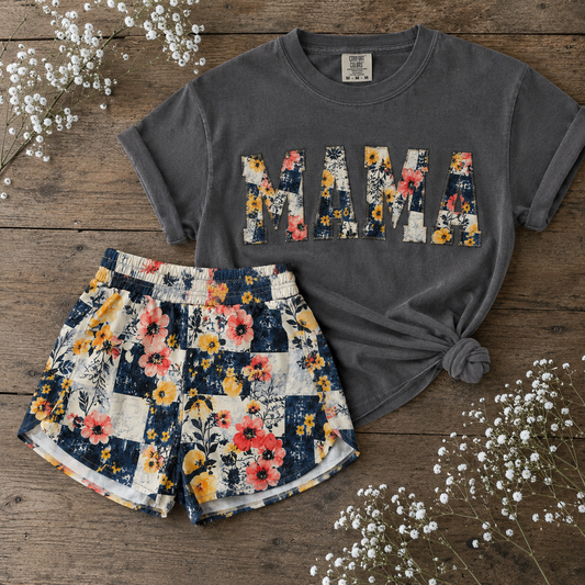 Floral checker OUTFIT SET (embroidered) PRE ORDER closes 6/10 3 week tat