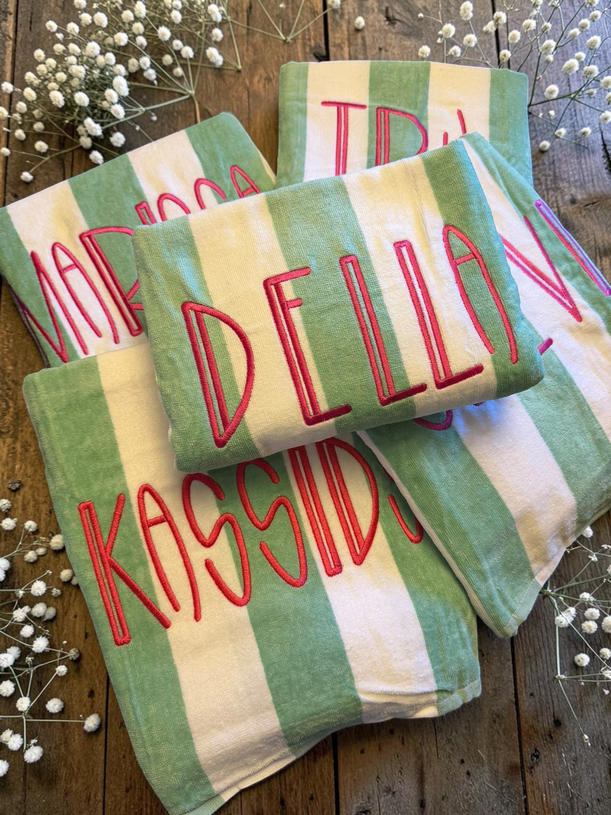 Embroidered beach towels