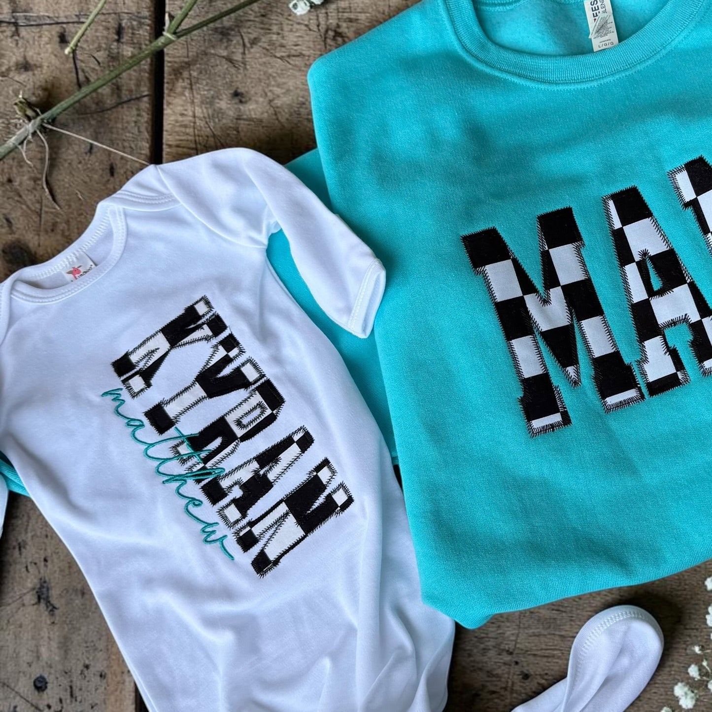 Personalized Baby Knotted Gown & Hat Set