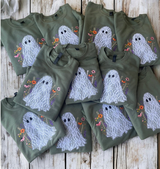 Floral Lace Ghost Sweatshirt