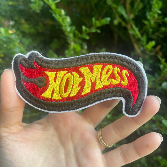 Hot mess Iron on embroidered patch