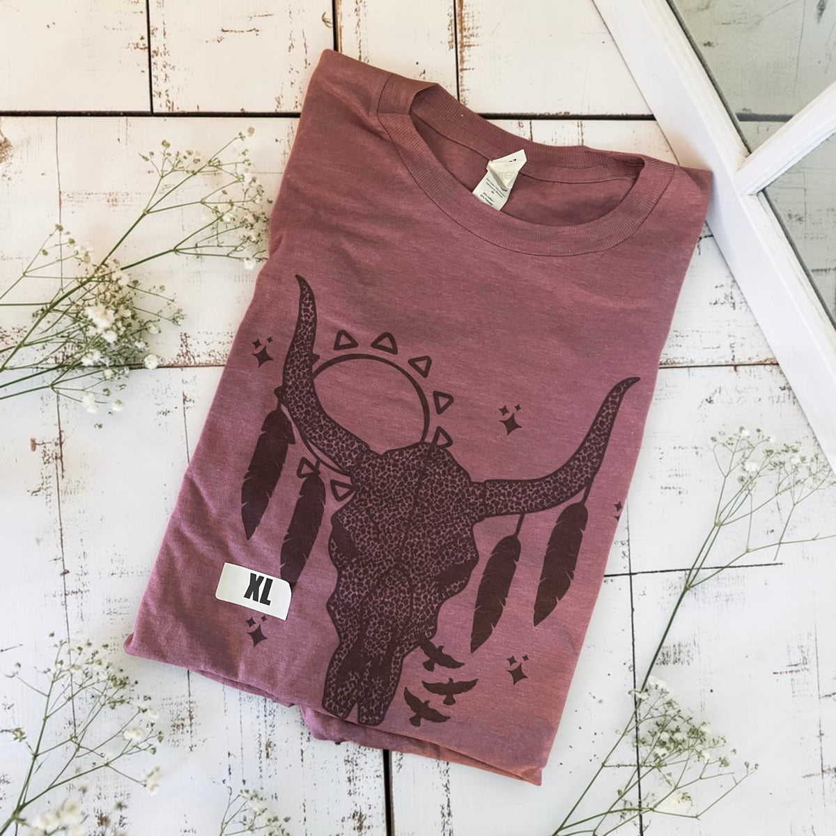 Ready to ship XL western skull tshirt