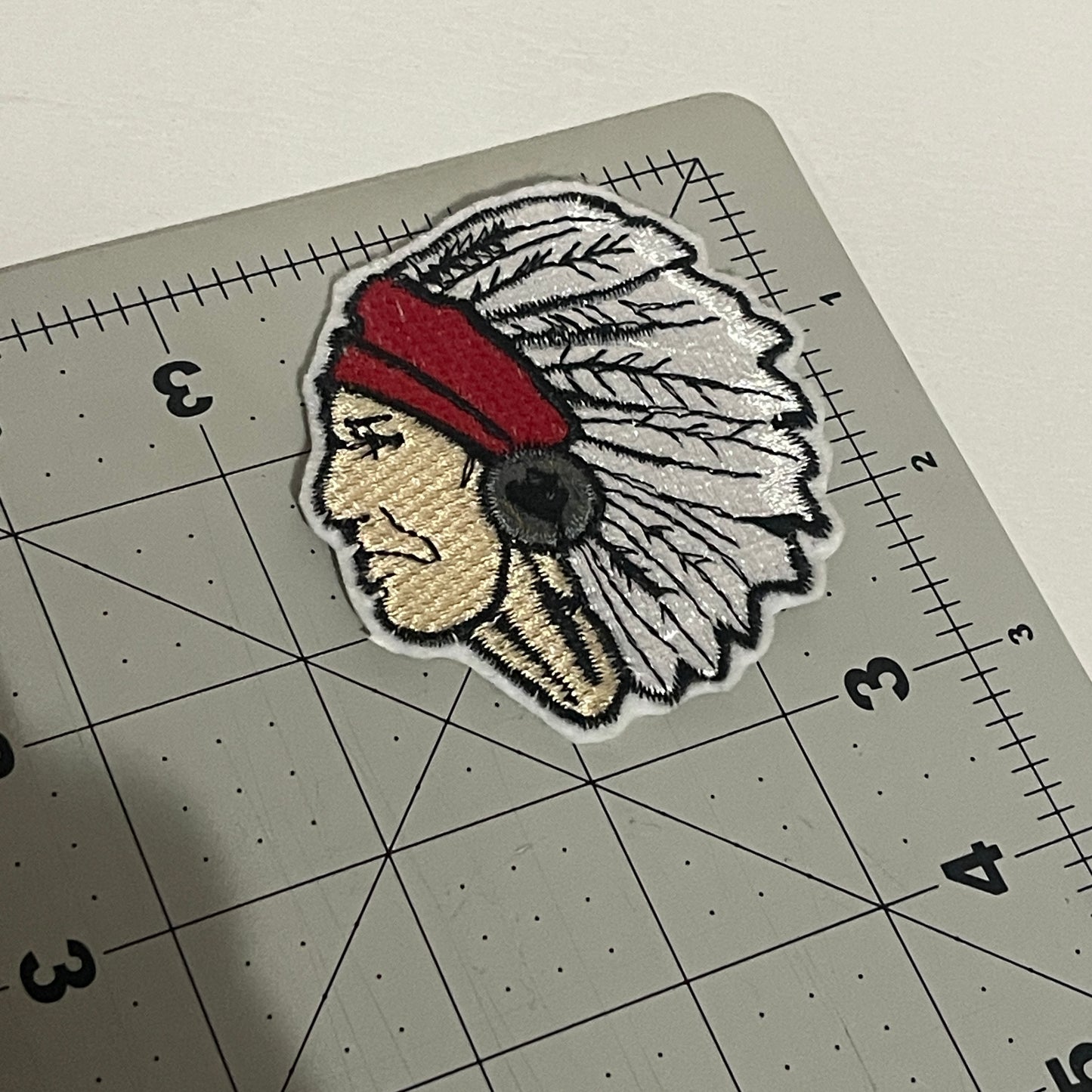 Indian Head 1 Iron on embroidered patch