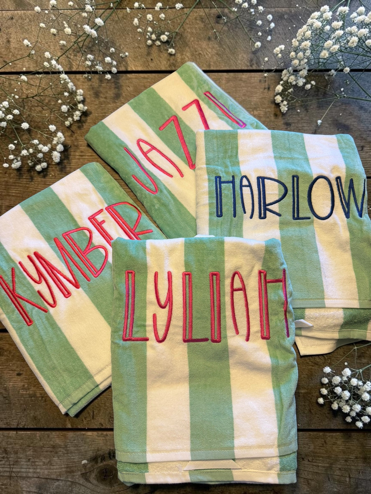 Embroidered beach towels