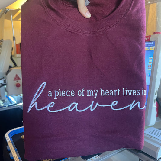 A piece of my heart embroidered crewneck