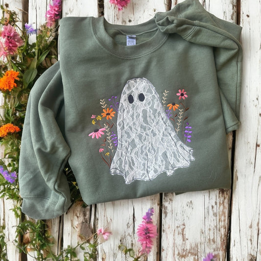 Floral Lace Ghost Sweatshirt