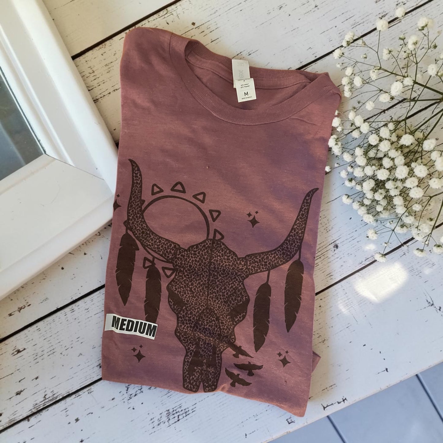 Ready to ship medium western skull tee