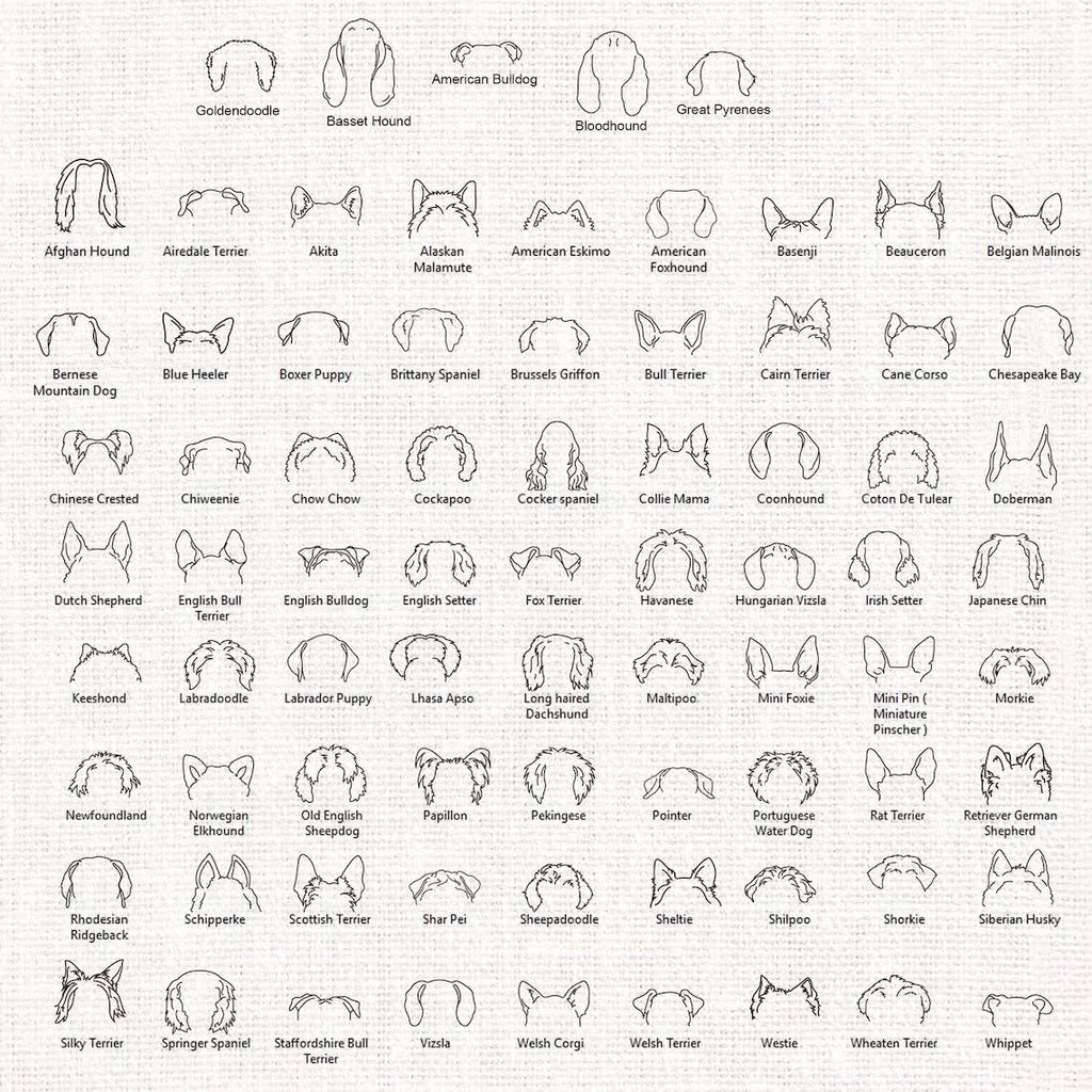 Embroidered dog outline sweatshirt or Tee