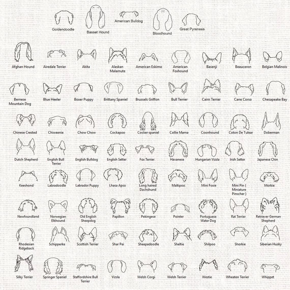 Embroidered dog outline sweatshirt or Tee