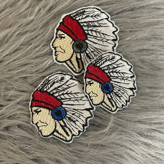 Indian Head 1 Iron on embroidered patch