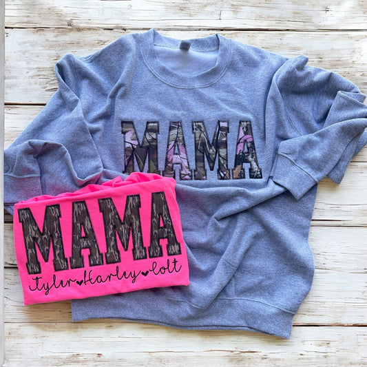 Camo Mama Sweatshirt, Auntie, Wifey Etc customizable