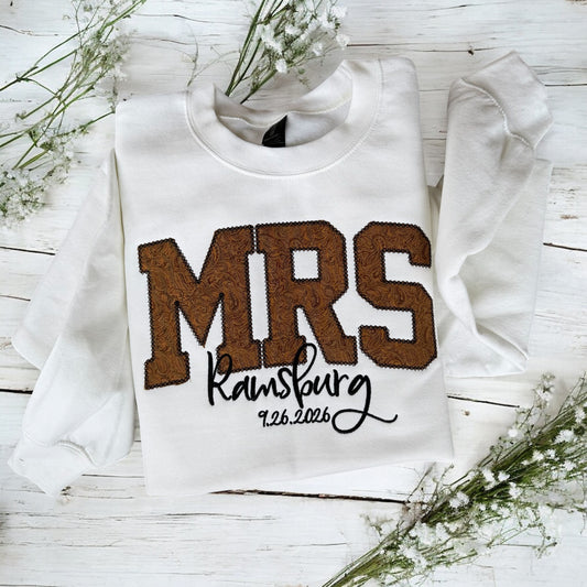 MRS - personalized embroidered sweatshirt