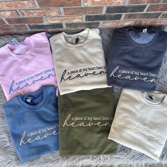 A piece of my heart embroidered crewneck