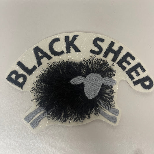 Black Sheep iron on embroidered patch