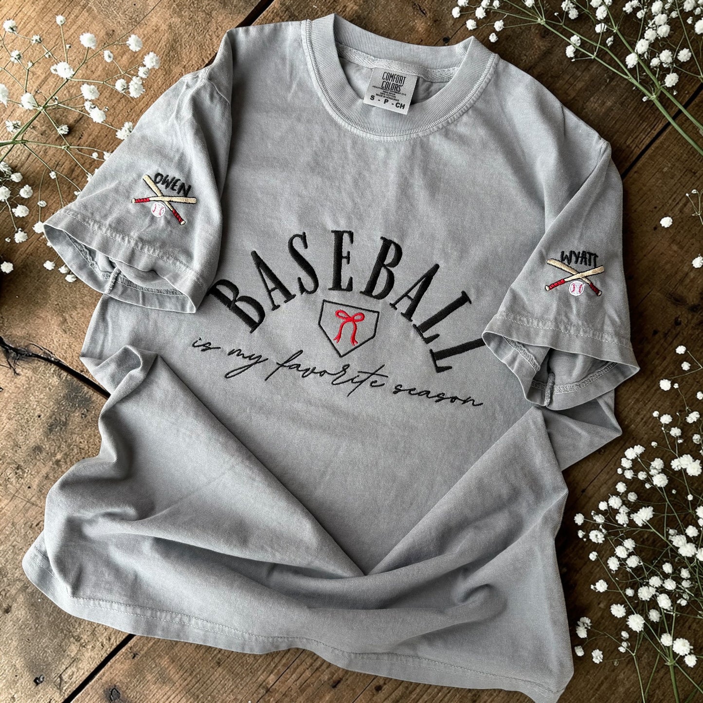Baseball is my favorite season embroidered tee